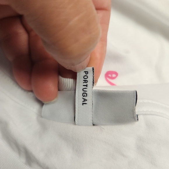 Ganni White Long Sleeve Tee with Pink and Blue Graphics - Picture 10 of 16